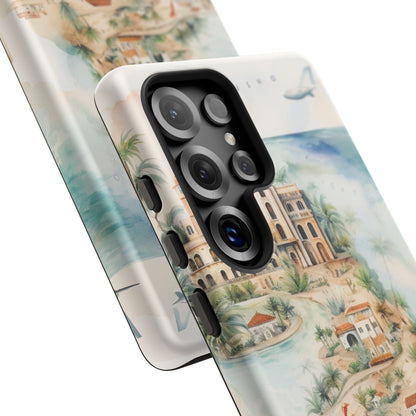 Hard Phone Case — Watercolor Fantasy Map Castle Design