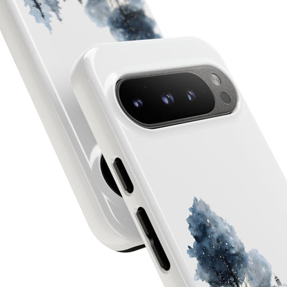 Nature-Inspired Tough Phone Case with Winter Cabin Design