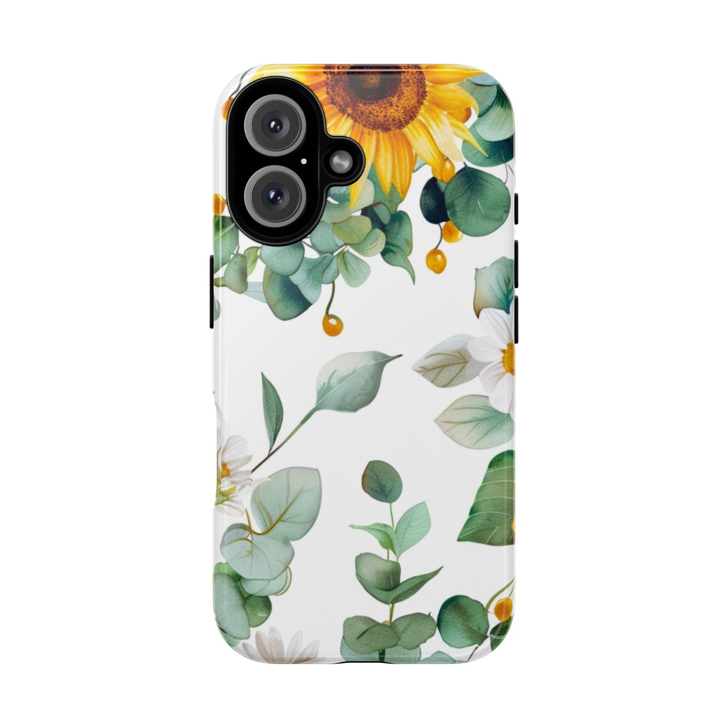 Sunflower & Eucalyptus Tough Phone Case — Protective Floral iPhone Case