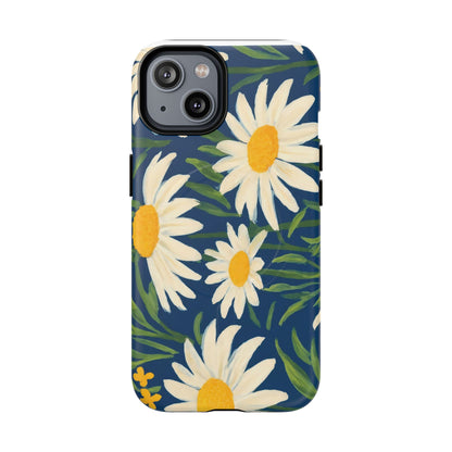 Daisy Floral IPhone Case-Tough Magnetic Cover ,Glossy Finish ,Retro Botanical Flower  Design.