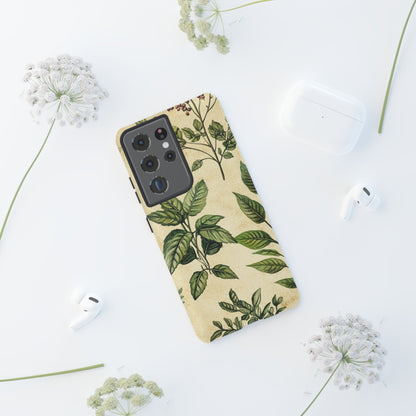 Botanical Leaves Tough Phone Case — Vintage Green Plant Print