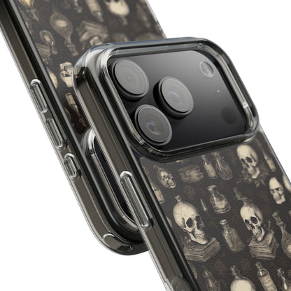 Gothic Skull Phone Case | Clear Impact-Resistant Cases for Halloween, Gothic Aesthetic, Unique Gift, Skull Lover, Spooky Decor