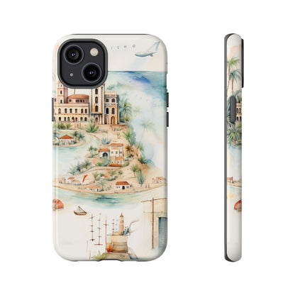 Hard Phone Case — Watercolor Fantasy Map Castle Design