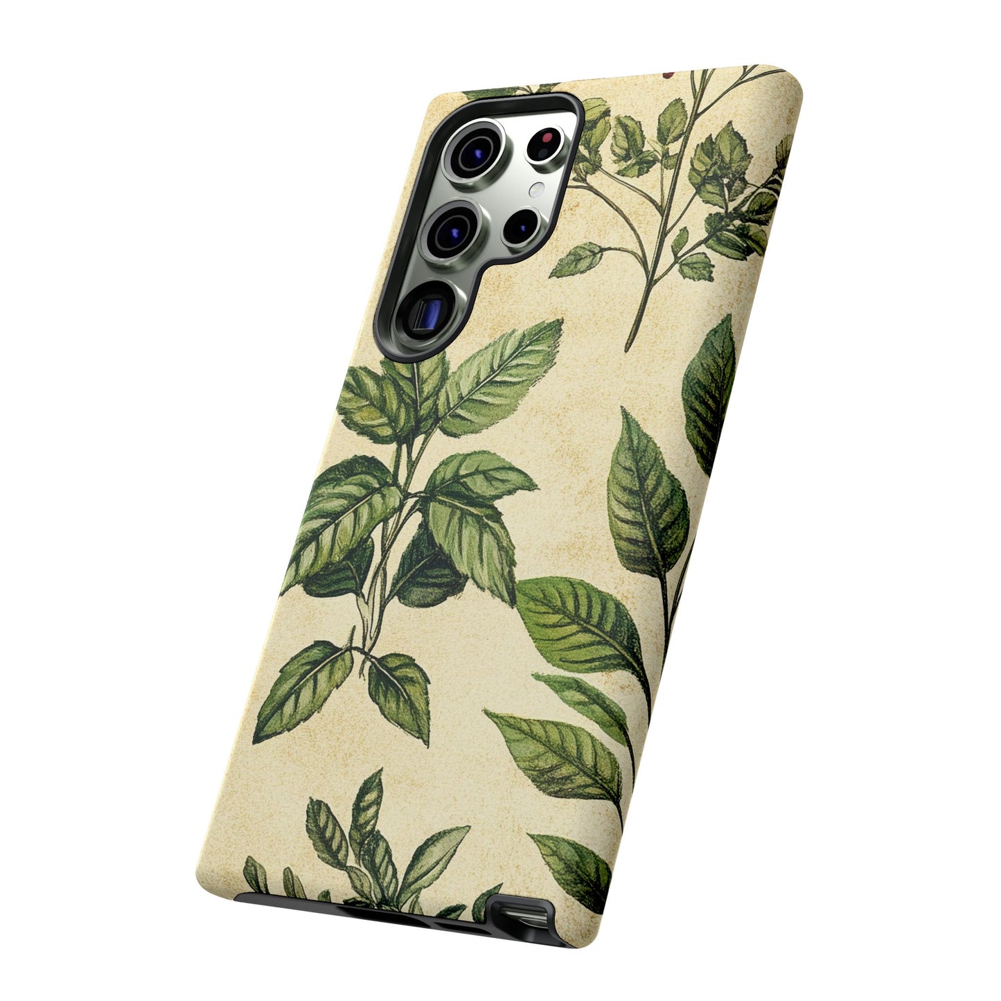 Botanical Leaves Tough Phone Case — Vintage Green Plant Print