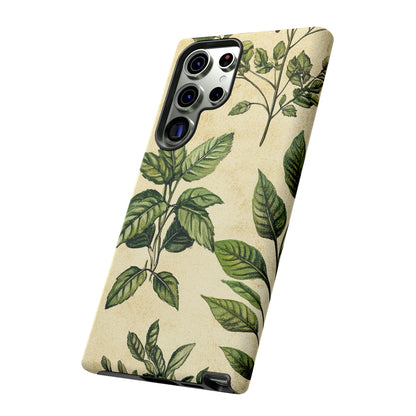 Botanical Leaves Tough Phone Case — Vintage Green Plant Print
