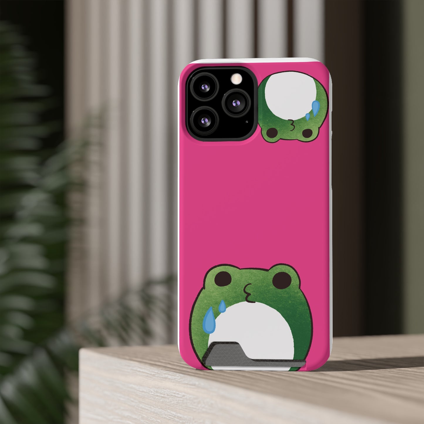Phone Case With Card Holder frog for animal lovers