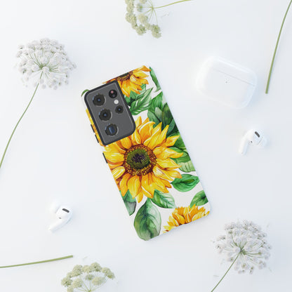 Sunflower Tough Phone Case — Bright Floral Protective Cover