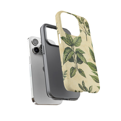 Botanical Leaves Tough Phone Case — Vintage Green Plant Print