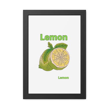 Lemon Framed Poster, Bright Home Decor, Kitchen Art, Gift for Citrus Lovers, Fresh Farmhouse Style