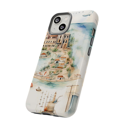 Hard Phone Case — Watercolor Fantasy Map Castle Design