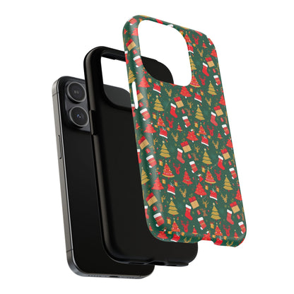 Christmas Tough Magnetic Phone Case | Festive Holiday Accessory | Cute Santa & Tree Design, Gift for Him/Her, Seasonal Tech