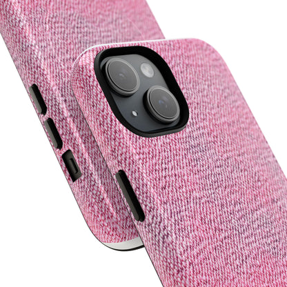 Pink Textured Tough Magnetic Phone Case — Durable Magnetic Snap-On iPhone Cover