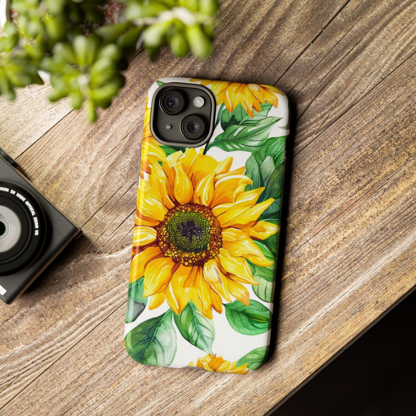 Sunflower Tough Phone Case — Bright Floral Protective Cover