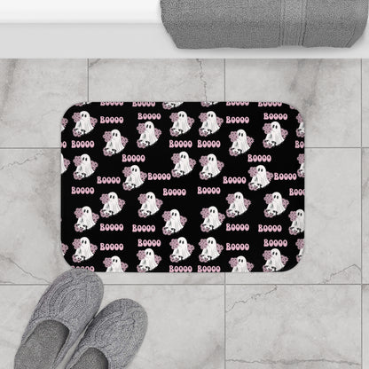 Spooky Ghost Bath Mat, Halloween Decor, Cute Bathroom Accessory, Boo-themed Bath Rug, Fun Ghosty Home Decor