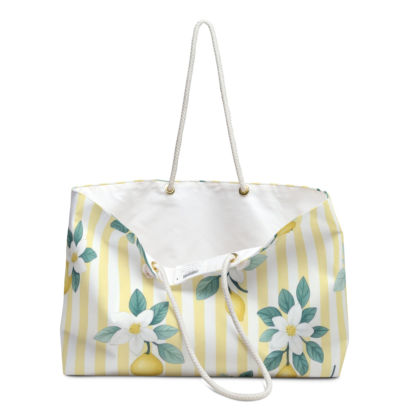 Lemon Floral Weekender Bag, Travel Tote, Beach Bag, Vacation Bag, Gift for Her, Summer Accessories