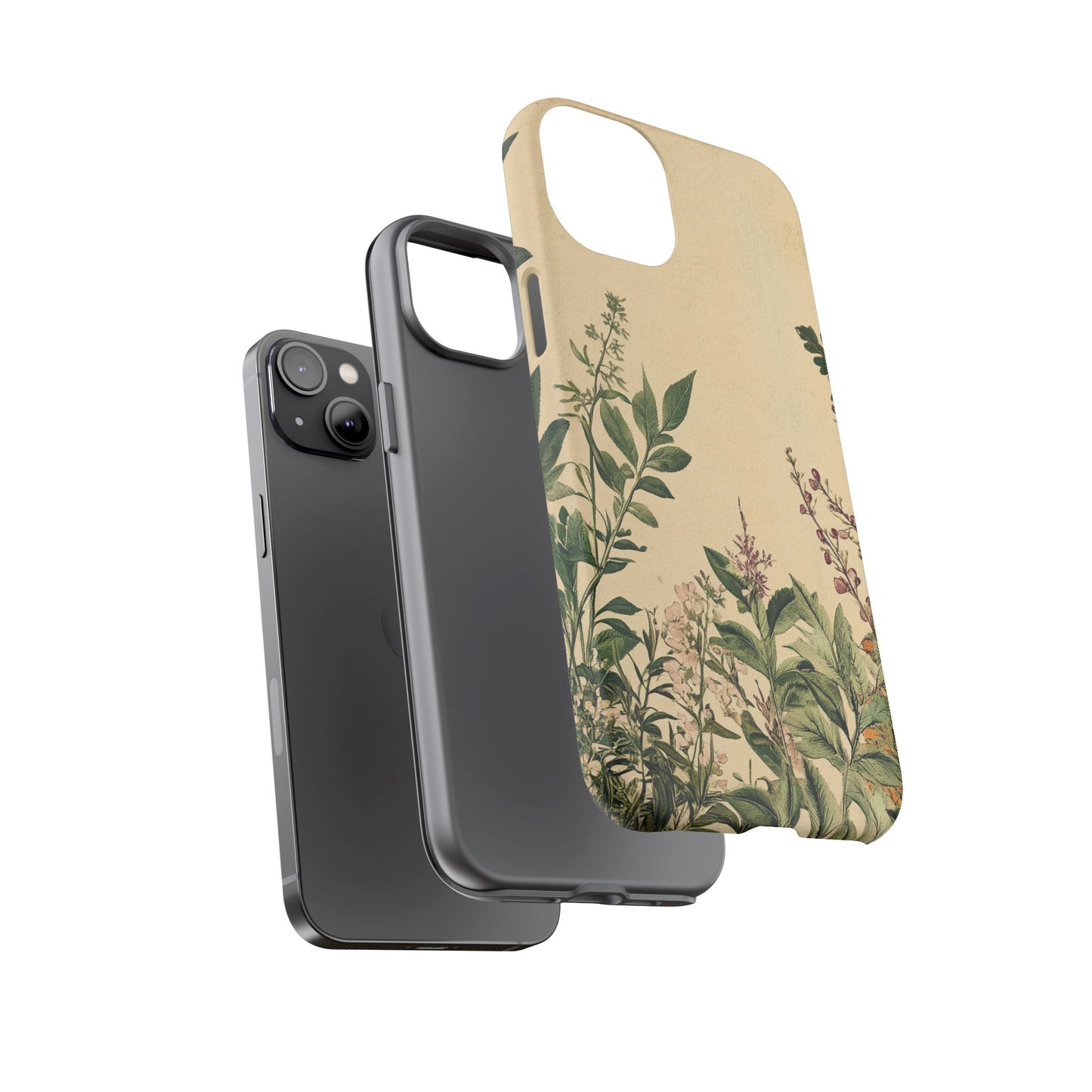 Floral Vintage Tough Case – Botanical Protective Phone Cover,Plants Lovers