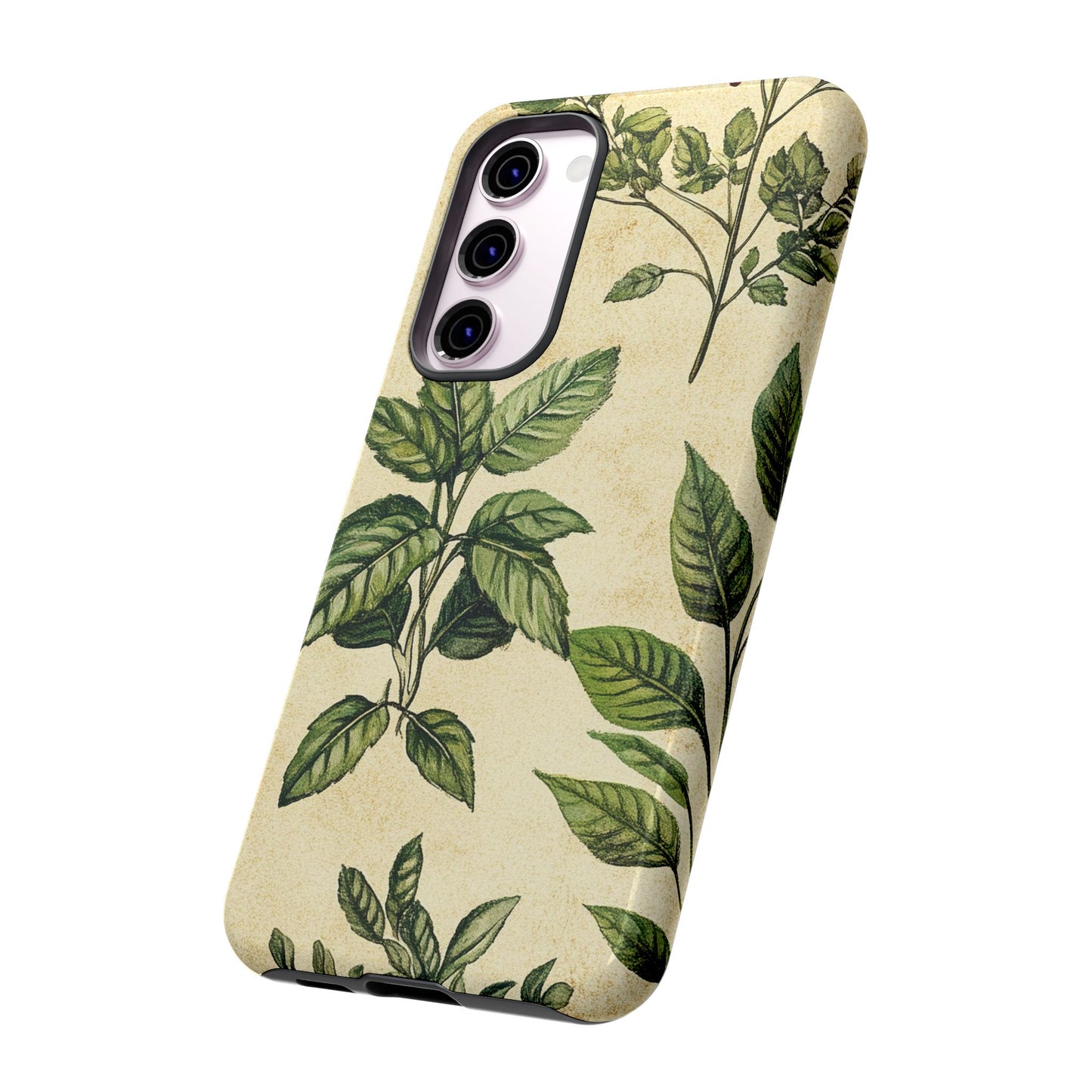 Botanical Leaves Tough Phone Case — Vintage Green Plant Print