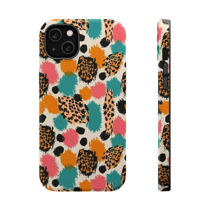 Leopard Splash Magnetic Impact Phone Case — Colorful Abstract Animal Print