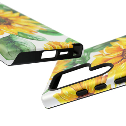 Sunflower Tough Phone Case — Bright Floral Protective Cover
