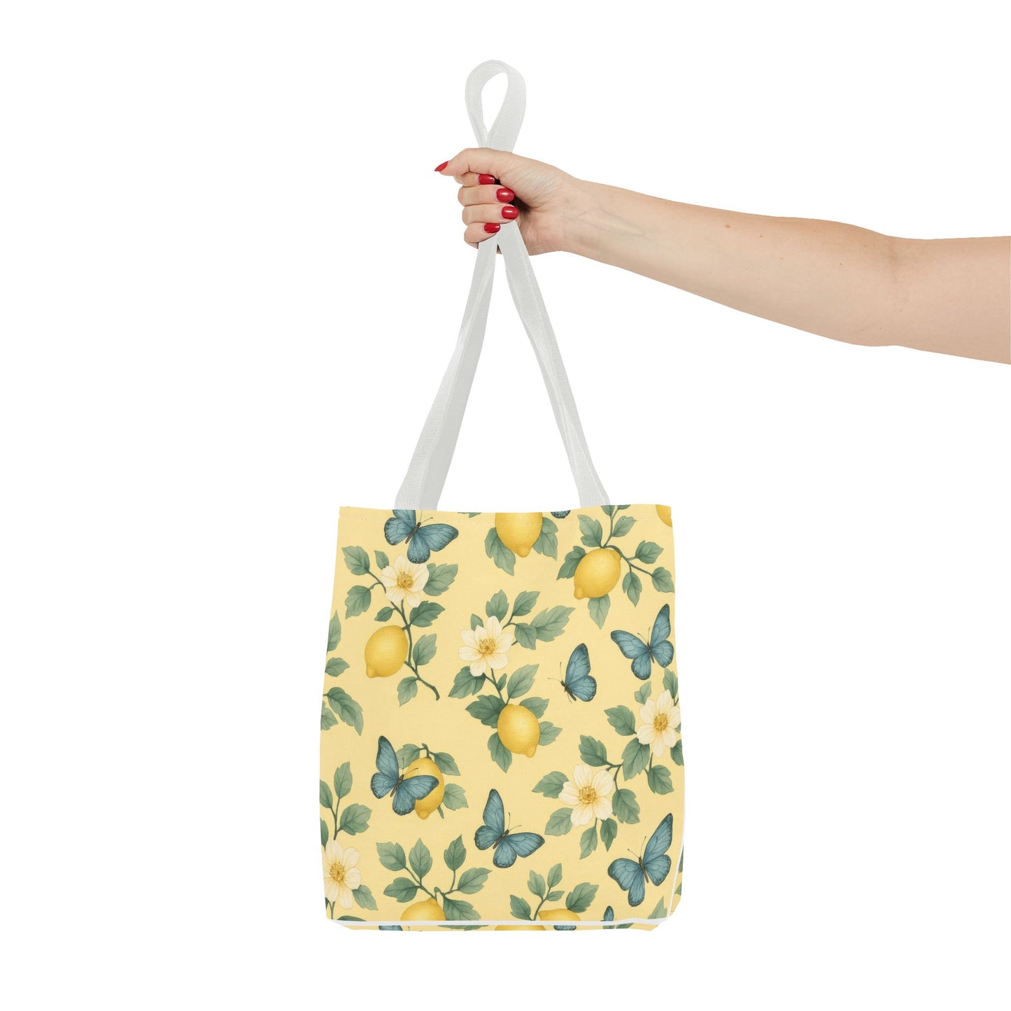 Sunny Lemon Blossom Tote Bag, Summer Vibes, Eco-Friendly Shopping Bag, Floral Market Tote, Perfect Gift for her/him
