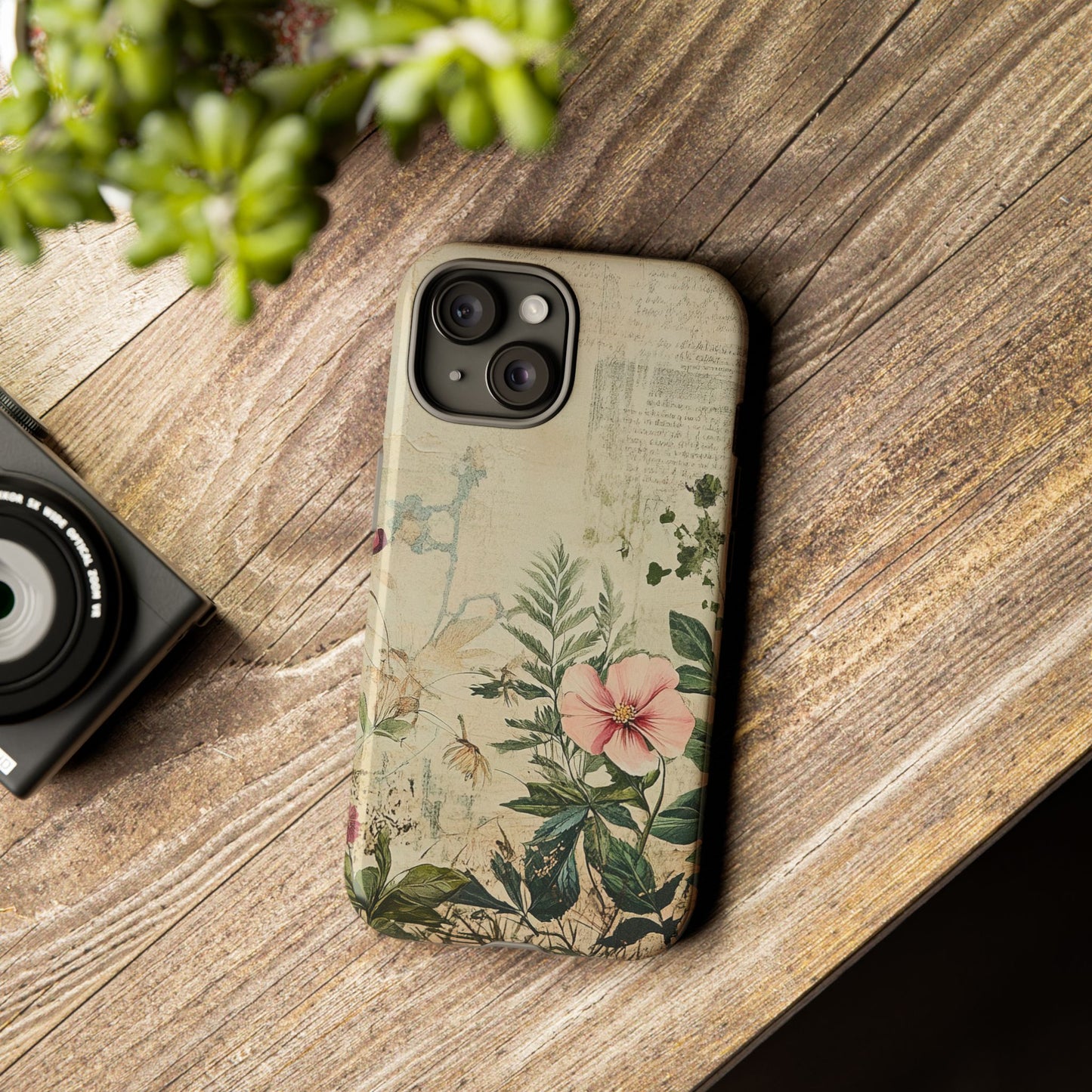 Floral Vintage Tough Case – Botanical Protective Phone Cover,Plants Lovers