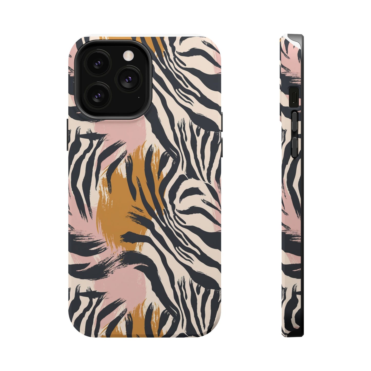 Zebra Brushstroke Magnetic Impact Phone Case,Africa Pattern