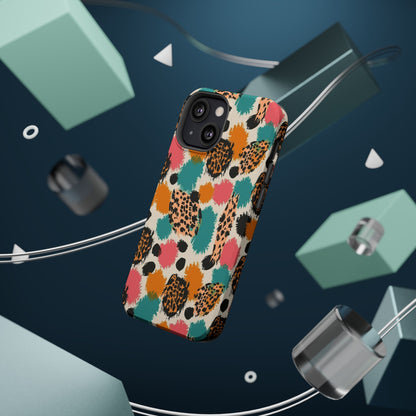 Leopard Splash Magnetic Impact Phone Case — Colorful Abstract Animal Print