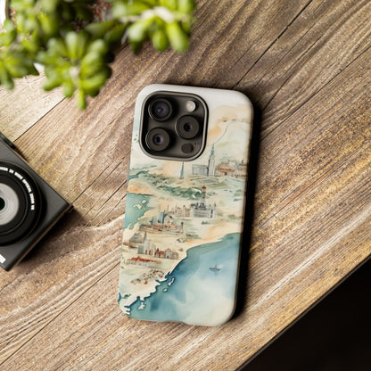 Hard Phone Case — Watercolor Fantasy Map Castle Design