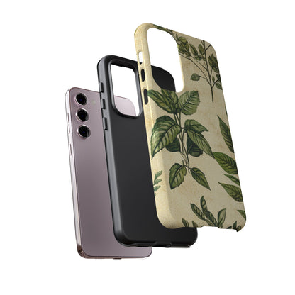 Botanical Leaves Tough Phone Case — Vintage Green Plant Print