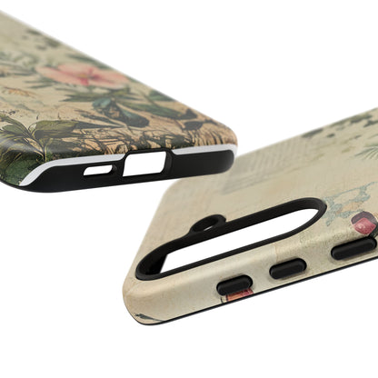 Floral Vintage Tough Case – Botanical Protective Phone Cover,Plants Lovers