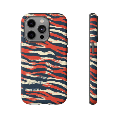 Patriotic Red White Blue Zebra Phone Case,Africa Pattern