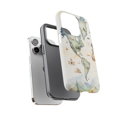 Hard Phone Case — Watercolor Fantasy Map Castle Design
