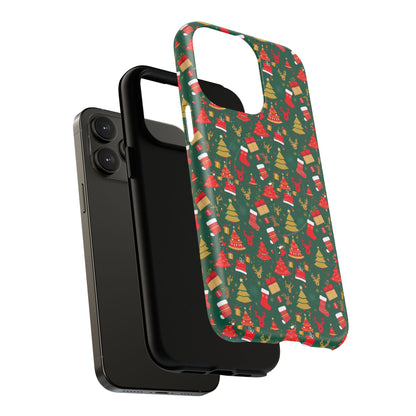 Christmas Tough Magnetic Phone Case | Festive Holiday Accessory | Cute Santa & Tree Design, Gift for Him/Her, Seasonal Tech