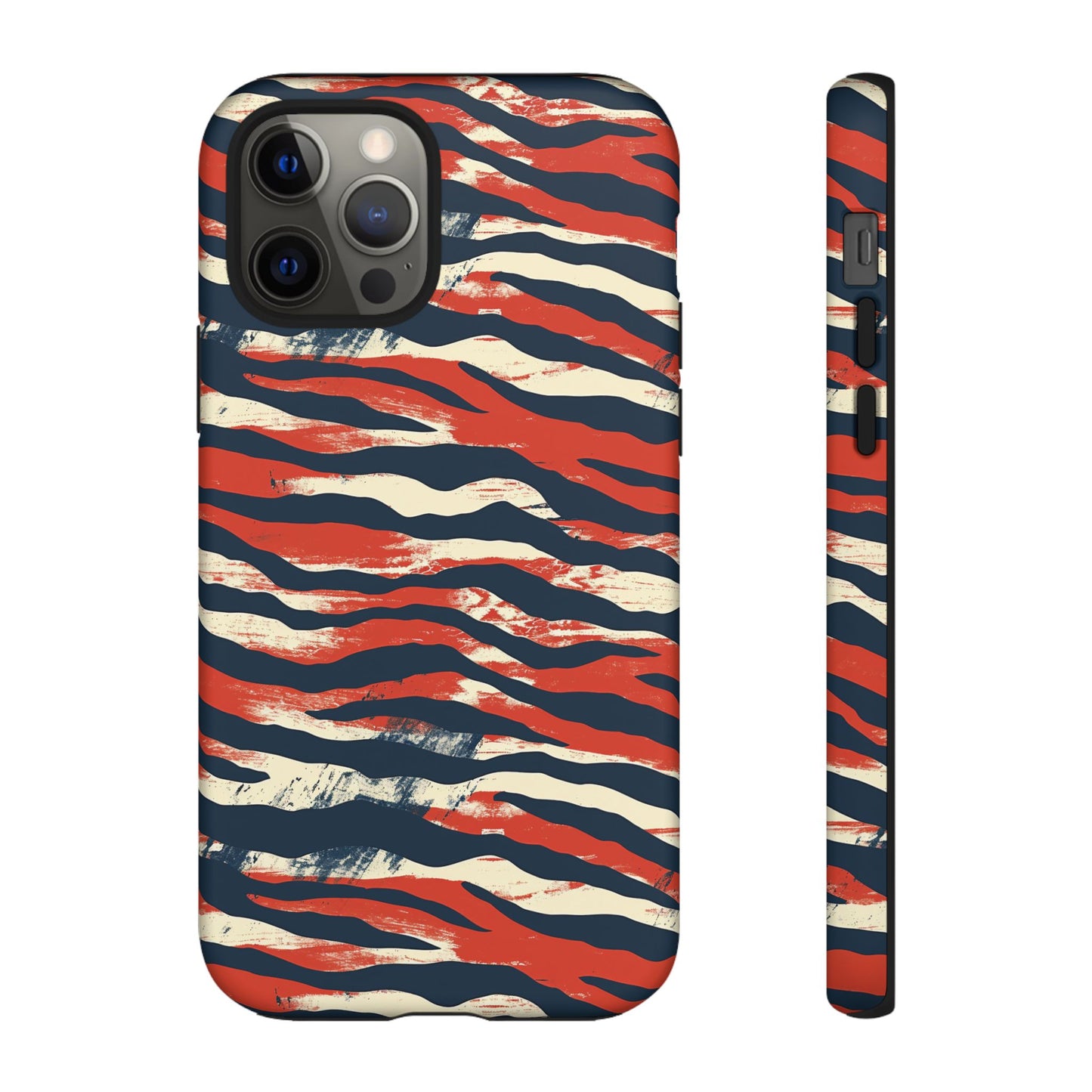 Patriotic Red White Blue Zebra Phone Case,Africa Pattern