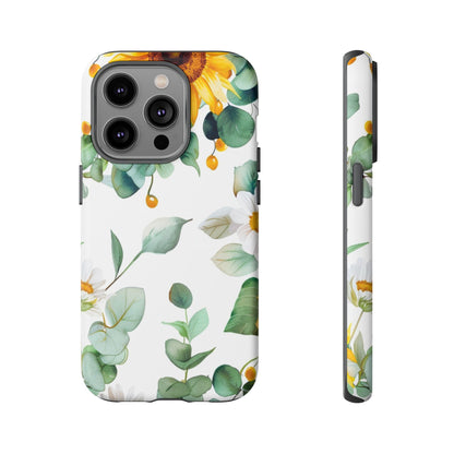 Sunflower & Eucalyptus Tough Phone Case — Protective Floral iPhone Case