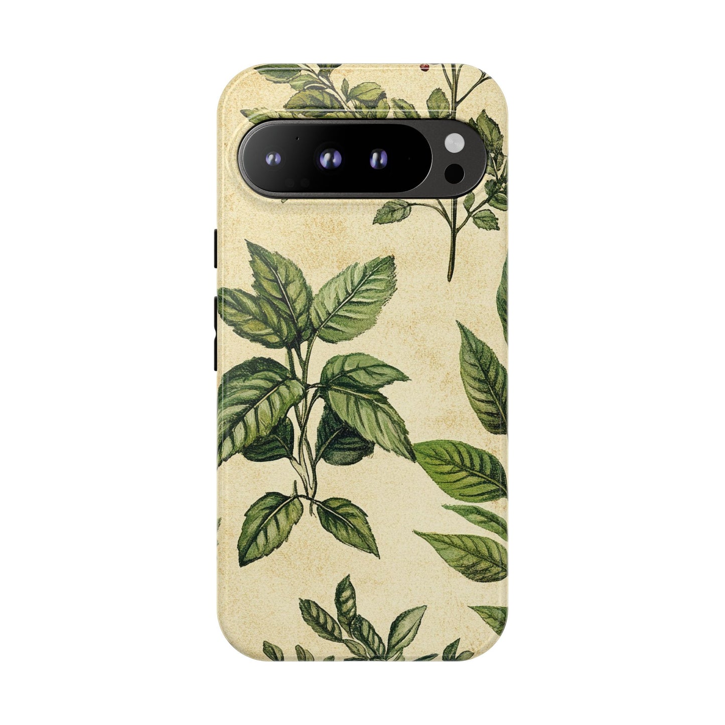 Botanical Leaves Tough Phone Case — Vintage Green Plant Print
