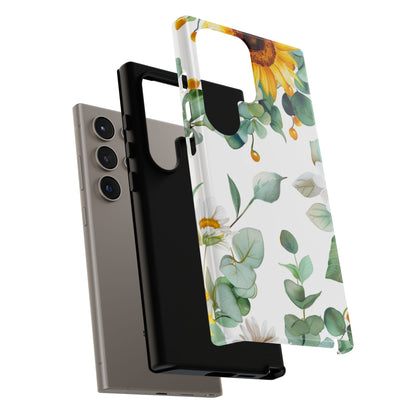 Sunflower & Eucalyptus Tough Phone Case — Protective Floral iPhone Case