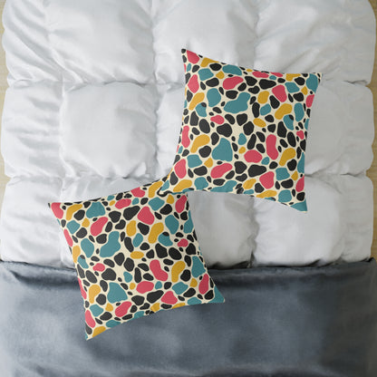 Square Poly Canvas Pillow,Color Pattern