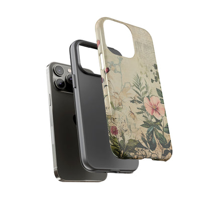 Floral Vintage Tough Case – Botanical Protective Phone Cover,Plants Lovers