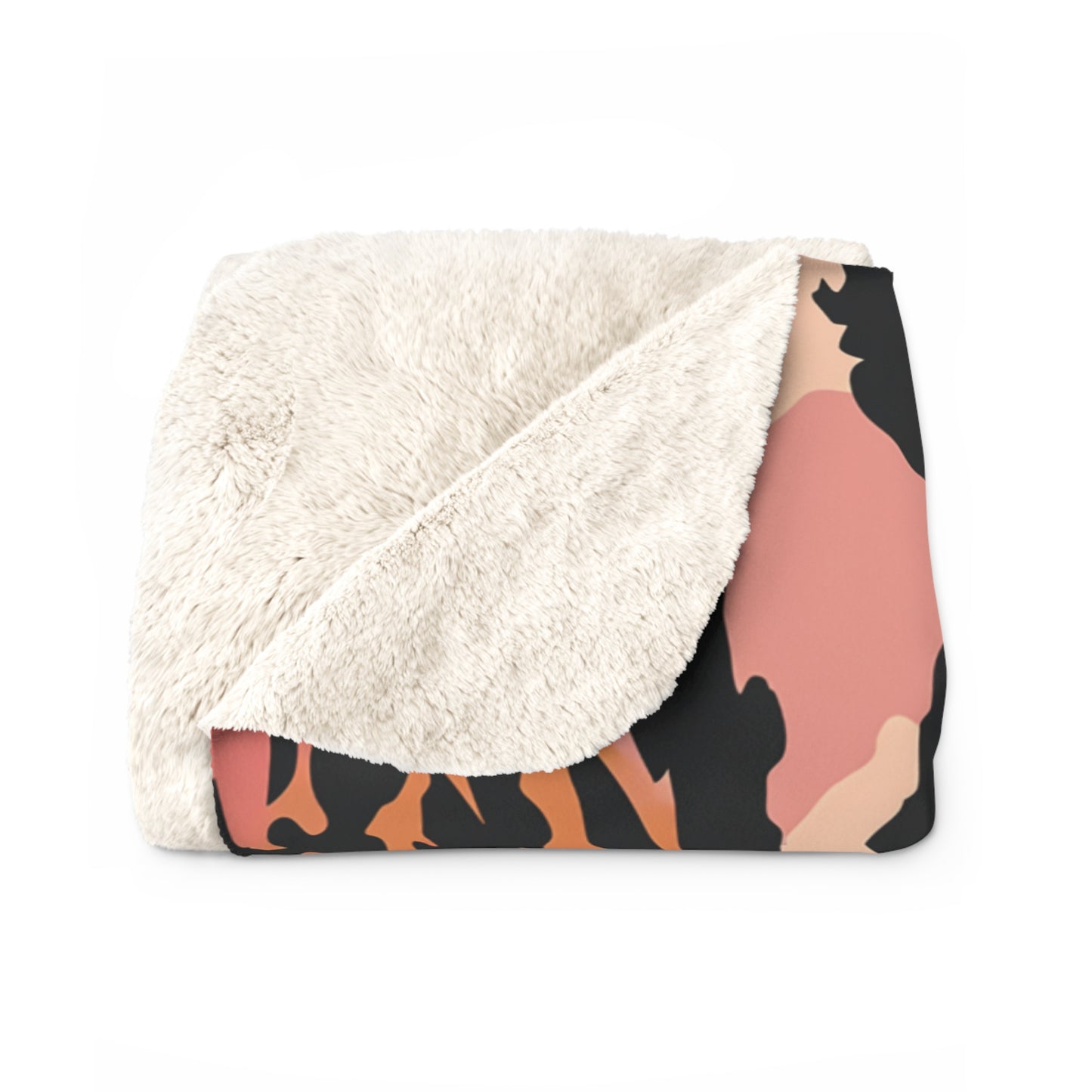 Leopard Print Sherpa Fleece Blanket — Pink & Orange Animal Print Cozy Throw