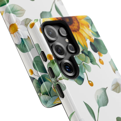 Sunflower & Eucalyptus Tough Phone Case — Protective Floral iPhone Case