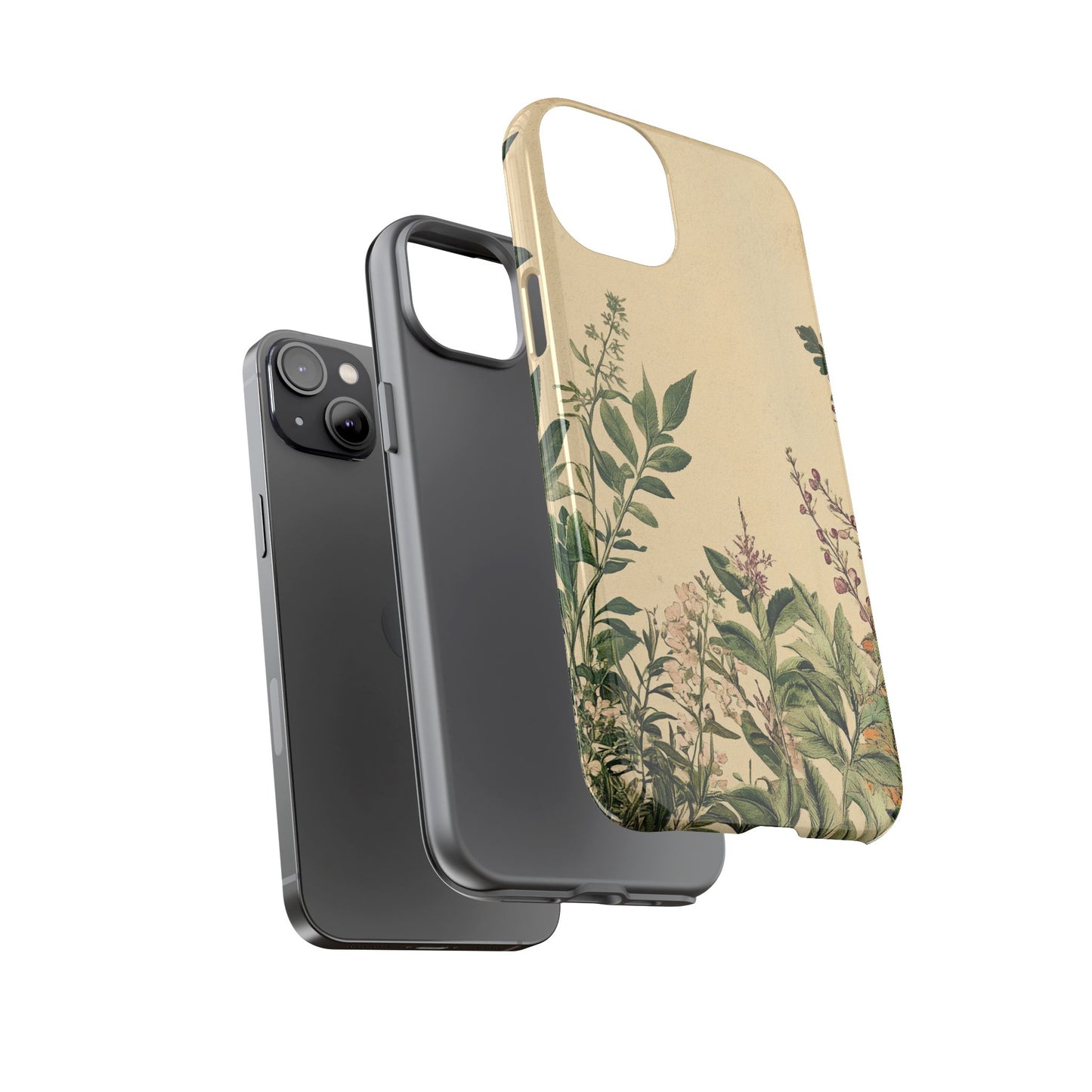 Floral Vintage Tough Case – Botanical Protective Phone Cover,Plants Lovers