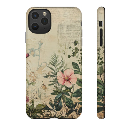 Floral Vintage Tough Case – Botanical Protective Phone Cover,Plants Lovers