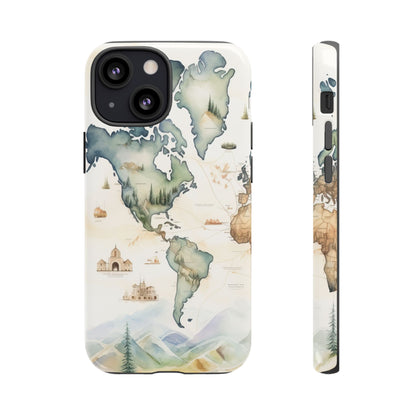 Hard Phone Case — Watercolor Fantasy Map Castle Design