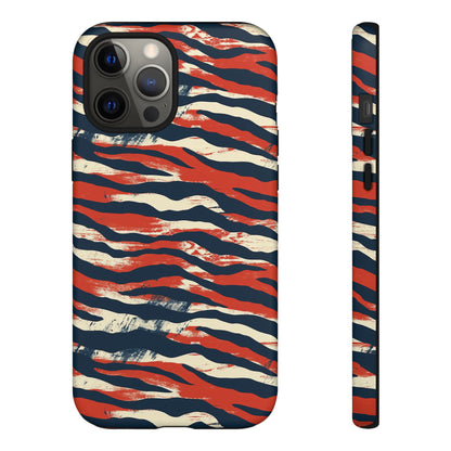 Patriotic Red White Blue Zebra Phone Case,Africa Pattern