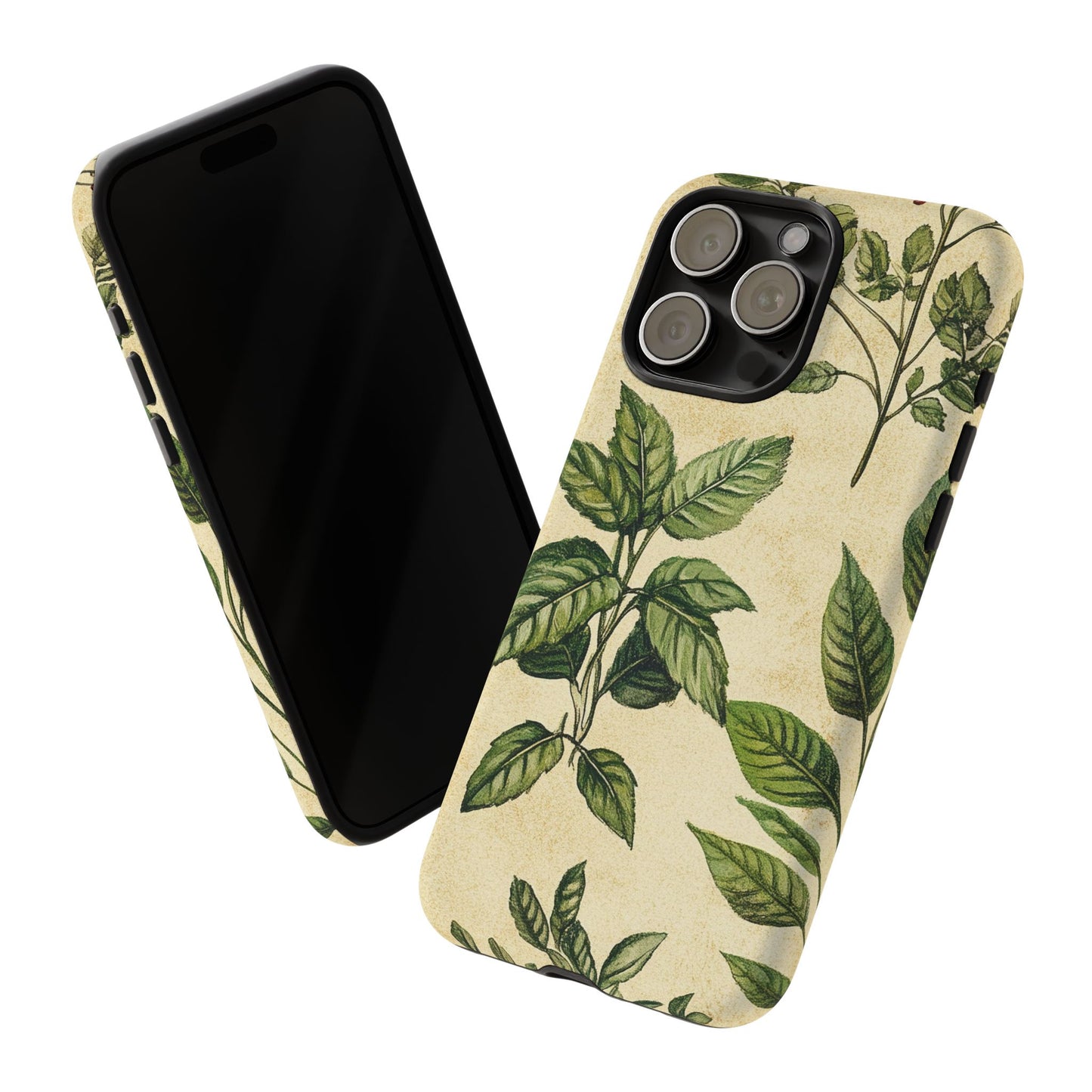 Botanical Leaves Tough Phone Case — Vintage Green Plant Print