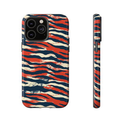Patriotic Red White Blue Zebra Phone Case,Africa Pattern