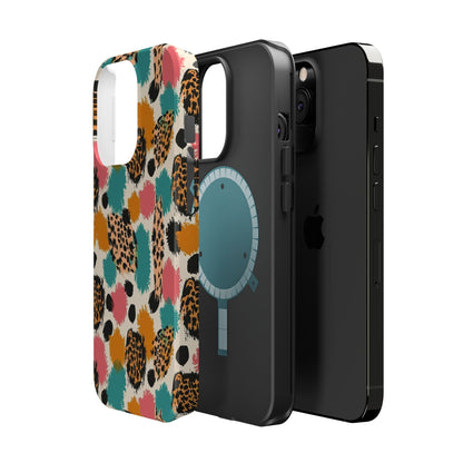 Leopard Splash Magnetic Impact Phone Case — Colorful Abstract Animal Print