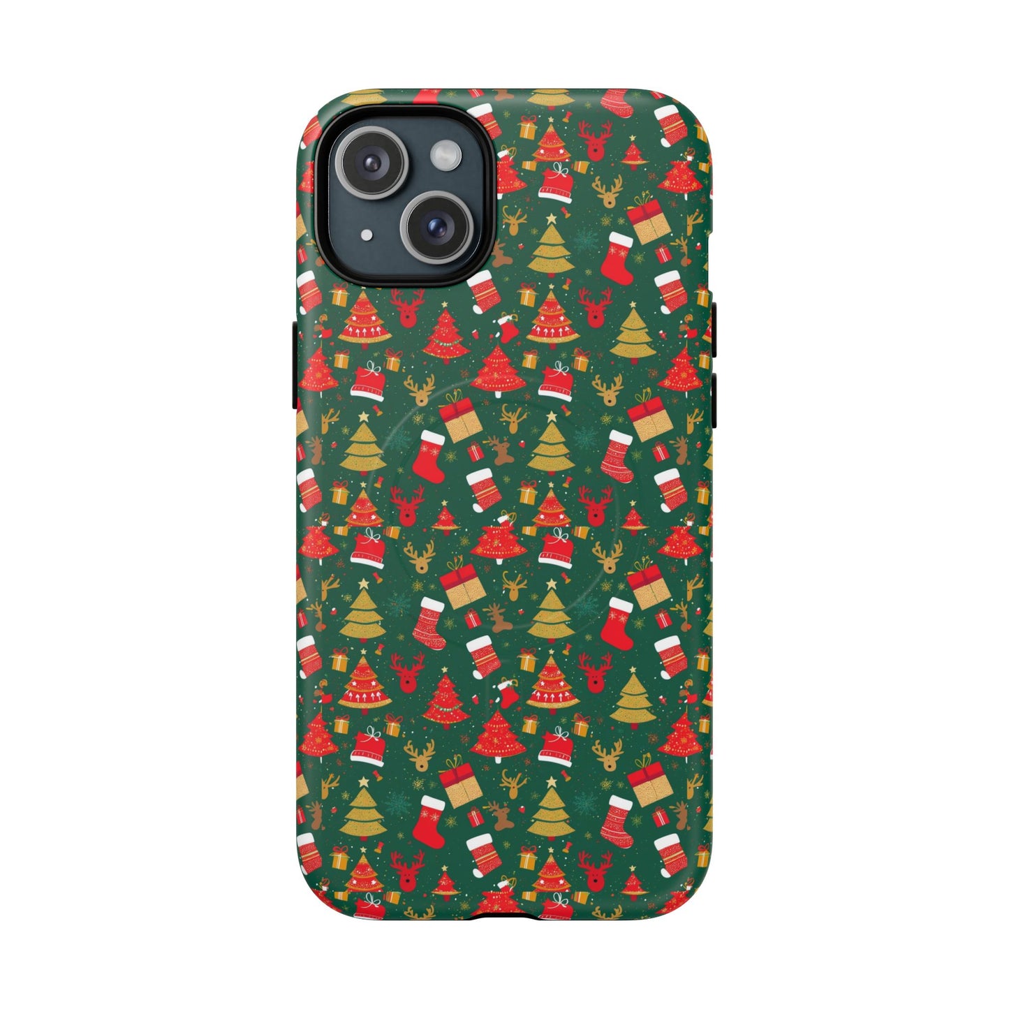 Christmas Tough Magnetic Phone Case | Festive Holiday Accessory | Cute Santa & Tree Design, Gift for Him/Her, Seasonal Tech