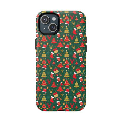 Christmas Tough Magnetic Phone Case | Festive Holiday Accessory | Cute Santa & Tree Design, Gift for Him/Her, Seasonal Tech